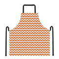 Orange And White Chevron Pattern Print Apron