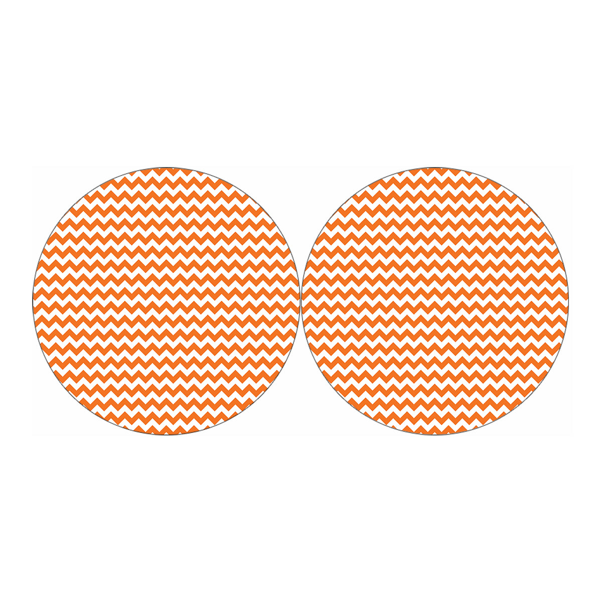 Orange And White Chevron Pattern Print Car Coasters