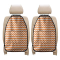 Orange And White Chevron Pattern Print Car Seat Organizers
