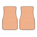 Orange And White Chevron Pattern Print Front Car Floor Mats