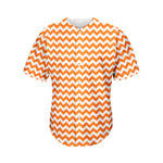 Orange And White Chevron Pattern Print Men's Baseball Jersey