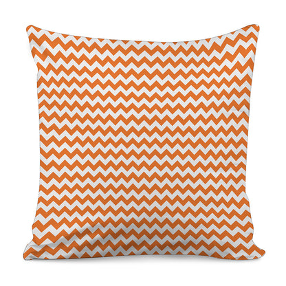 Orange And White Chevron Pattern Print Pillow Cover