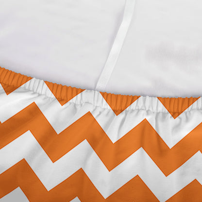 Orange And White Chevron Pattern Print Sofa Cover