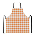 Orange And White Gingham Pattern Print Apron