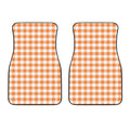 Orange And White Gingham Pattern Print Front Car Floor Mats