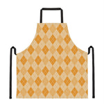 Orange Argyle Pattern Print Apron
