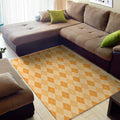 Orange Argyle Pattern Print Floor Mat