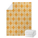 Orange Argyle Pattern Print Blanket