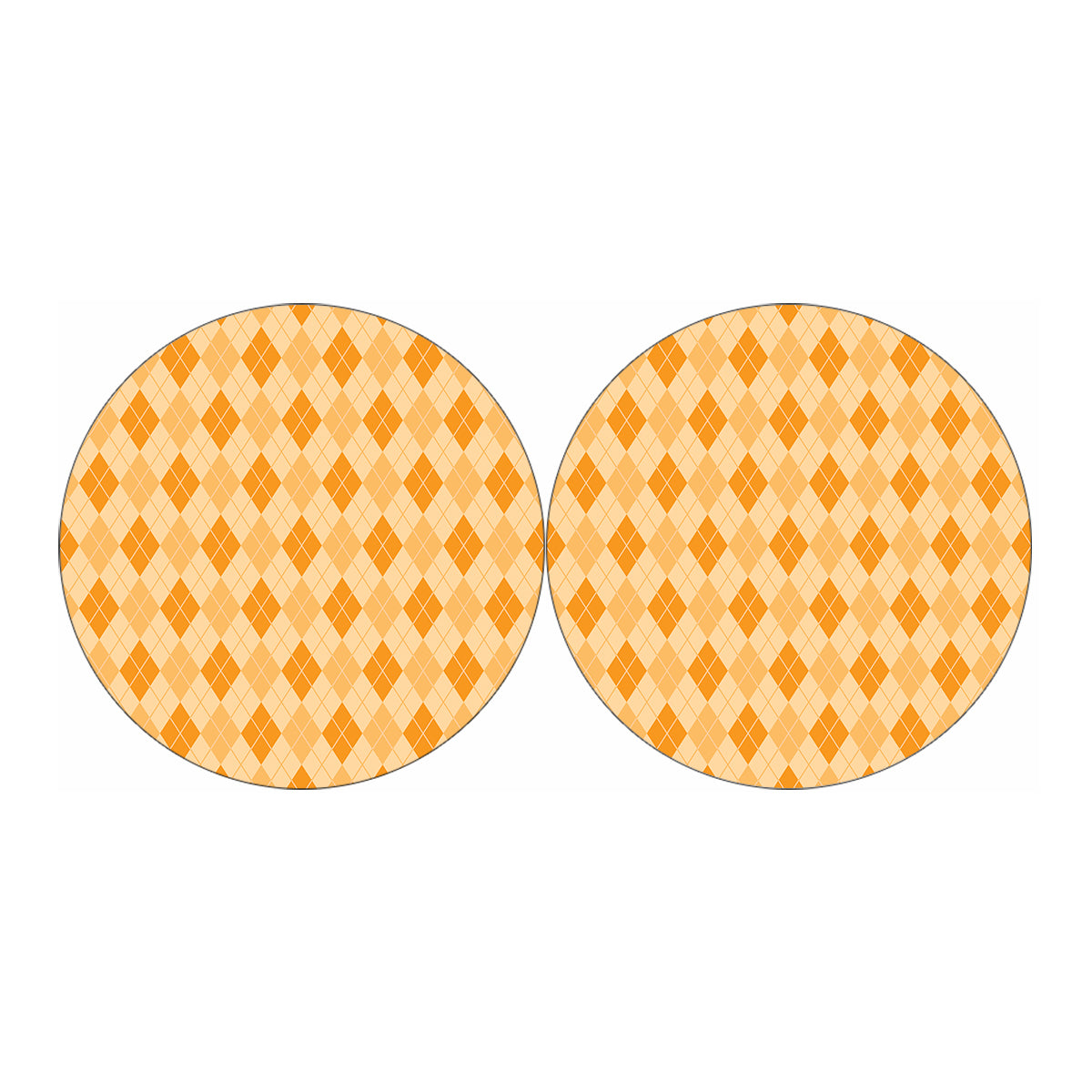 Orange Argyle Pattern Print Car Coasters