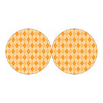 Orange Argyle Pattern Print Car Coasters