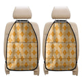 Orange Argyle Pattern Print Car Seat Organizers