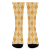 Orange Argyle Pattern Print Crew Socks