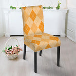 Orange Argyle Pattern Print Dining Chair Slipcover