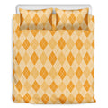 Orange Argyle Pattern Print Duvet Cover Bedding Set