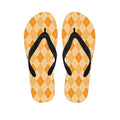 Orange Argyle Pattern Print Flip Flops