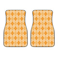 Orange Argyle Pattern Print Front Car Floor Mats