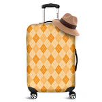 Orange Argyle Pattern Print Luggage Cover
