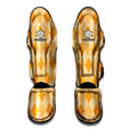 Orange Argyle Pattern Print Muay Thai Shin Guards