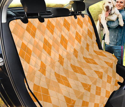 Orange Argyle Pattern Print Pet Car Back Seat Cover