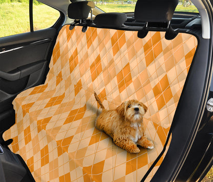 Orange Argyle Pattern Print Pet Car Back Seat Cover