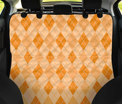 Orange Argyle Pattern Print Pet Car Back Seat Cover
