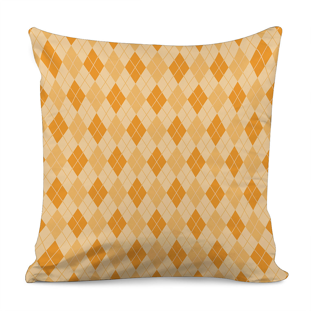 Orange Argyle Pattern Print Pillow Cover