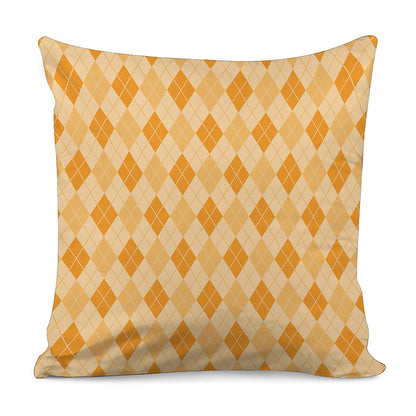 Orange Argyle Pattern Print Pillow Cover