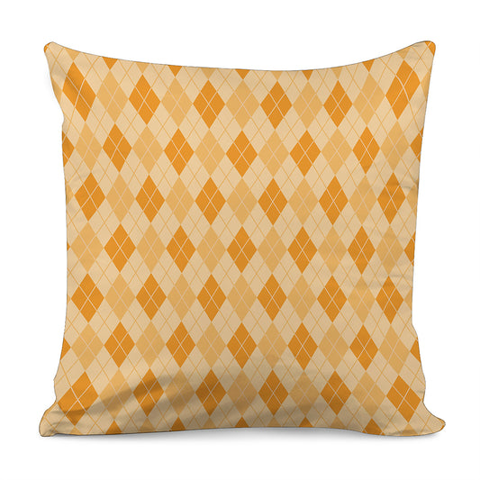 Orange Argyle Pattern Print Pillow Cover