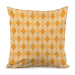Orange Argyle Pattern Print Pillow Cover
