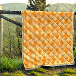 Orange Argyle Pattern Print Quilt