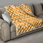 Orange Argyle Pattern Print Quilt