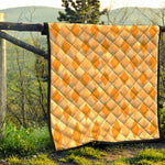 Orange Argyle Pattern Print Quilt