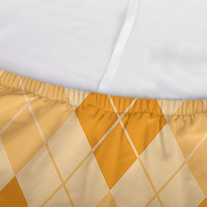 Orange Argyle Pattern Print Sofa Cover