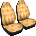 Orange Argyle Pattern Print Universal Fit Car Seat Covers