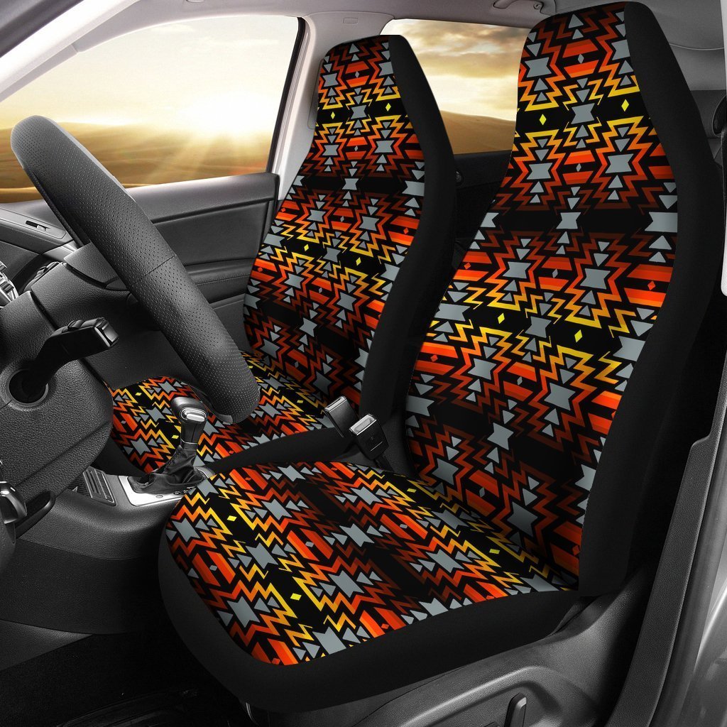 Orange Aztec Native American Universal Fit Car Seat Covers GearFrost