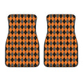 Orange Black And Grey Argyle Print Front Car Floor Mats