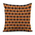 Orange Black And Grey Argyle Print Pillow Cover