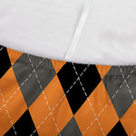 Orange Black And Grey Argyle Print Sofa Cover