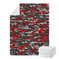 Orange Black And Grey Camouflage Print Blanket