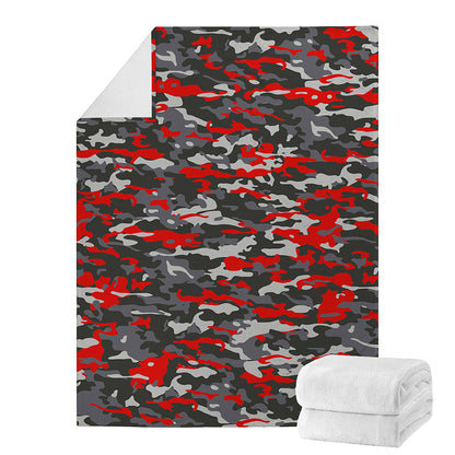 Orange Black And Grey Camouflage Print Blanket