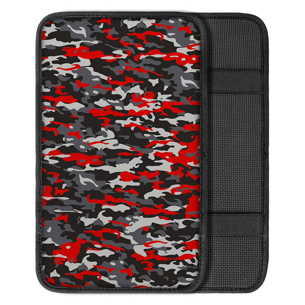 Orange Black And Grey Camouflage Print Car Center Console Cover