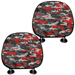 Orange Black And Grey Camouflage Print Car Headrest Covers