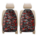 Orange Black And Grey Camouflage Print Car Seat Organizers