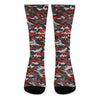 Orange Black And Grey Camouflage Print Crew Socks