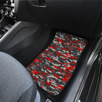 Orange Black And Grey Camouflage Print Front Car Floor Mats