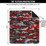 Orange Black And Grey Camouflage Print Futon Protector