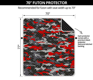 Orange Black And Grey Camouflage Print Futon Protector