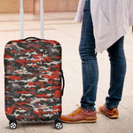Orange Black And Grey Camouflage Print Luggage Cover GearFrost