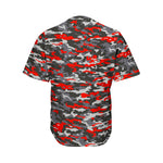 Orange Black And Grey Camouflage Print Men's Baseball Jersey