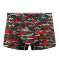 Orange Black And Grey Camouflage Print Men's Boxer Briefs